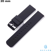 Silicone Haylou Noir smartwatch armband 20 mm: Beschikbaar voor 3,99€