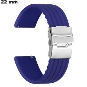 Bracciale per orologio in silicone blu 22mm | Spedizione in 24h