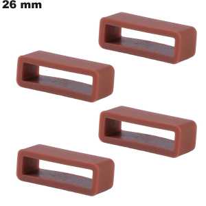 4 Cheap 26 mm Brown Quality Rubber Bracelet Loops