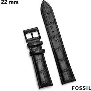 Bracciale in vera pelle 22mm Fossil Nero orologio economico