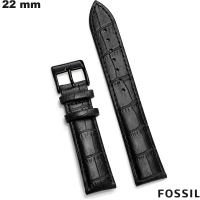 Bracelete de couro verdadeiro 22mm Fossil preto relógio barato