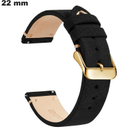 Echte leren horloge armband 22mm Zwart: Verzendtijd 24 uur
