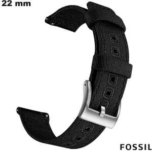 Verkauf 22mm Fossil Schwarz Textilarmband für Smartwatch