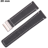 Acheter Genuine Leather Watch Strap 20 mm Black - 24h Shipping