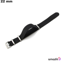 Black Nylon 22mm Bracelet for Amazfit Smartwatch of Quality