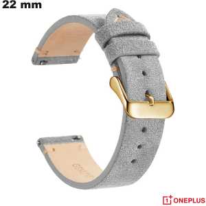 Echtes Lederarmband Grau 22mm OnePlus / Schnelle Lieferung