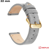 Grijze Lederen Armband 22mm OnePlus / Snelle Verzending