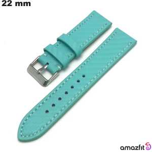 Bracelet 22 mm montre Cuir véritable Bleu Amazfit pas cher