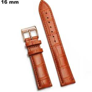 Bracelete de relógio Couro verdadeiro Marrom 16mm ● Montagem Fácil