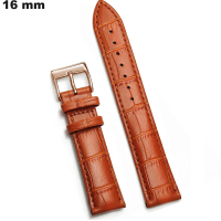 Bracelet de montre Cuir véritable Marron 16mm ● Montage Facile