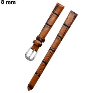 Pulsera para reloj de Cuero auténtico 8 mm Marrón barata