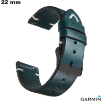 Vente Bracelet 22mm Cuir véritable Garmin Bleu look vintage