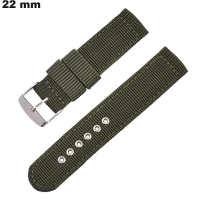 Armbanduhr im militärischen Stil grün 22 mm Stoff günstig