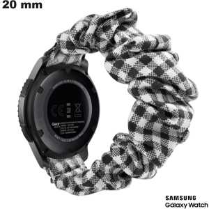 Armband 20mm smartwatch Zwart Samsung Kwaliteits Textiel