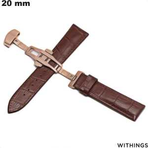 Bracelet Bruin voor 20mm Withings Horloge Echte Leer Goedkoop