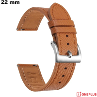 Vente Bracelet 22 mm de smartwatch Marron Cuir OnePlus