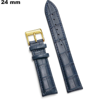 Pulsera de cuero azul auténtico reloj 24mm ● Envío gratuito