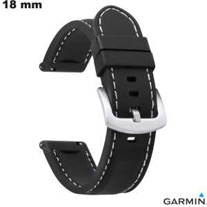 Braccialetto smartwatch Silicone Garmin Nero 18mm / Qualità Premium