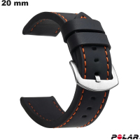 Bracelet Polar de montre intelligente Noir 20mm Faux cuir pas cher