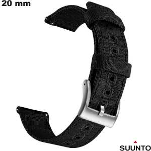 Originele Suunto Zwarte 20mm Textiel horlogeband van hoge kwaliteit