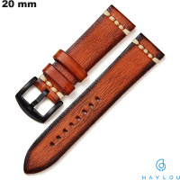 Bracelete 20 mm Laranja Couro vegano Haylou de relógio barato