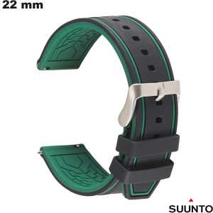 Koop 22 mm Zwart Silicone Bracelet voor Suunto smartwatch