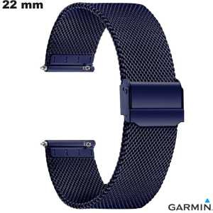 Verkoop Garmin Blauw Milanese Armband 22mm Rvs