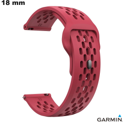 Polsband 18 mm uurwerk Silicoon Garmin Zacht Rood