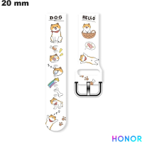 Pulsera para reloj de 20 mm Blanco Perro Honor Caucho de calidad