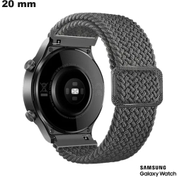 Bracelet extensible Gris Samsung 20 mm de montre Nylon