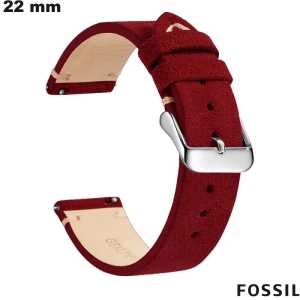 Bracelet Rouge Cuir véritable Fossil 22 mm | Expédition 24h