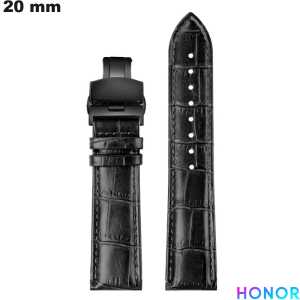 Pulsera Negra Premium 20 mm Cuero auténtico Honor reloj barato