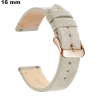 Venta de pulsera de reloj beige de 16 mm universal de cuero verdadero