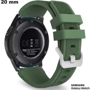 Armband u Smartwatch 20 mm Grünes Silikon Samsung von hoher Qualität
