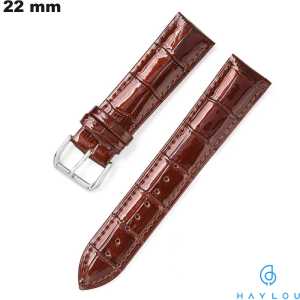Bracelet Cuir véritable 22 mm Marron Haylou : Envoi en 24h