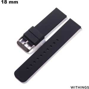 Black 18mm Soft Watch Bracelet Withings Quality Silicone