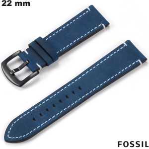 Echtheitslederarmband Blau Fossil 22 mm Qualitätsuhr