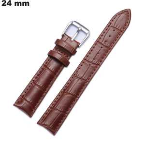 Elegant Watch Bracelet Genuine Leather 24 mm Brown Cheap