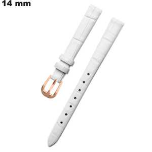 Bracelet 14mm Blanc pour montre Cuir véritable