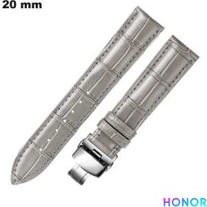 Honor Gray Bracelet 20 mm Genuine Leather Quality Watch