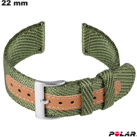 Groene Polar horlogearmband 22 mm Nylon: Verzending binnen 24 uur