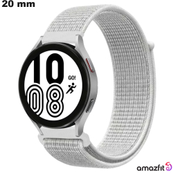 Bracelet Tissu 20 mm pour montre Blanc Amazfit