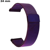Pulseira de relógio 24mm Aço Inoxidável Roxo # Entrega Rápida