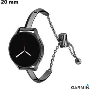 Pulsera de acero inoxidable negro Garmin de 20 mm de calidad
