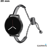 Armband voor horloge Roestvrij staal Zwart Garmin 20mm van hoge kwaliteit