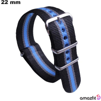 Pulsera Negra Nylon Amazfit reloj 22mm \ Montaje Fácil