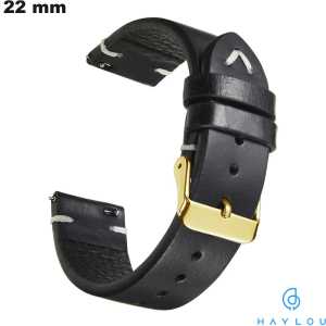 Genuine Leather Bracelet Haylou 22mm Black / Free Shipping