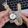 Acheter Armband Tissu horloge Beige 22mm: Gratis Verzending