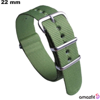 Armband aus Stoff für Smartwatch 22mm Amazfit Grün # Kostenloser Versand