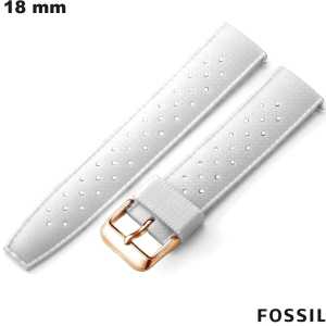 Bracciale 18 mm Caoutchouc Fossil Bianco orologio / Qualità Premium